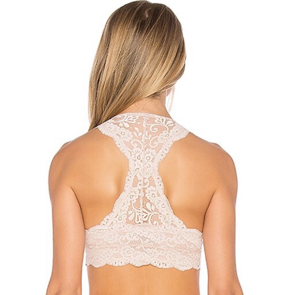 Stretch Lace Racerback Bralette in Blush Pink - Picture 3 of 8